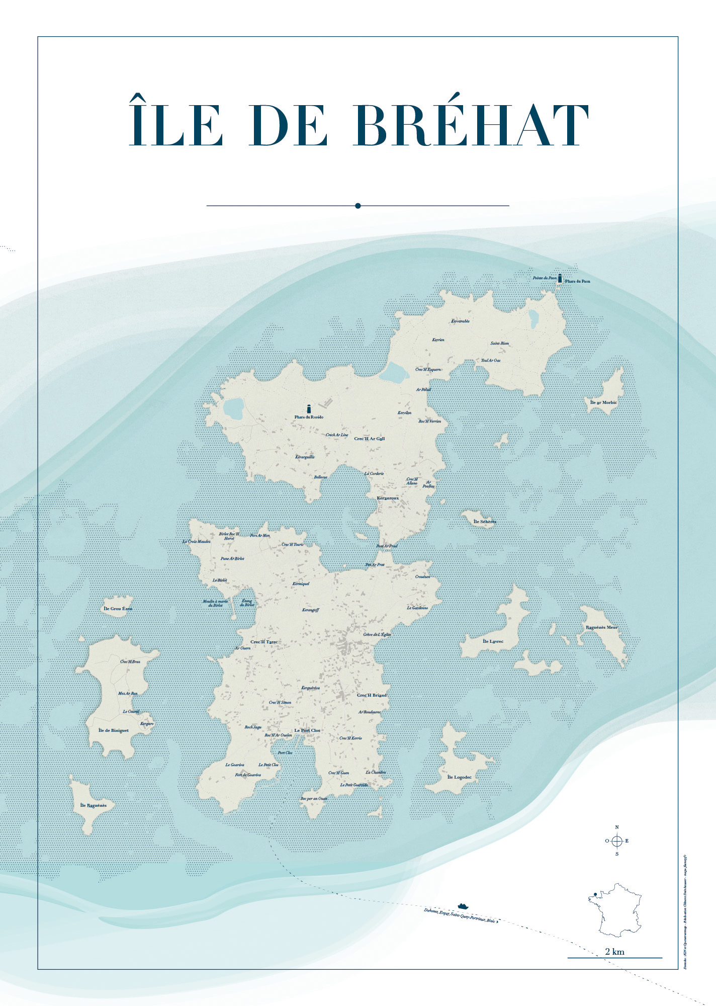 Carte de l'île de Bréhat