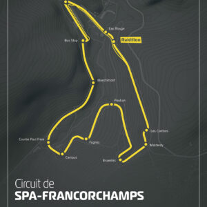 Carte du Circuit de Spa-Francorchamps édition spéciale 2025